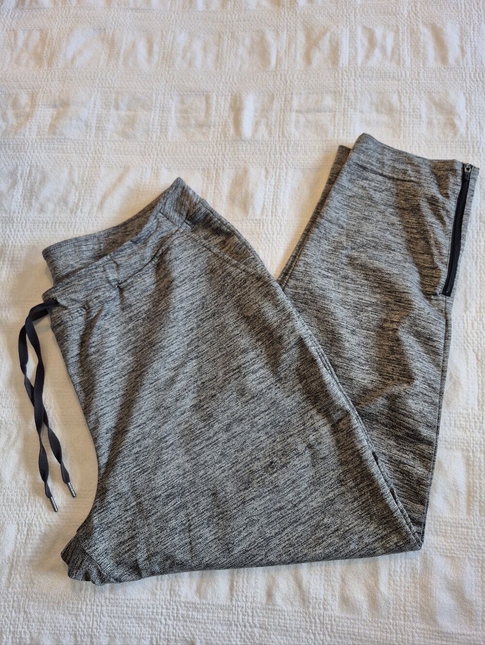 Tek Gear women's XL gray zipper bottom ankle leggings VGUC
